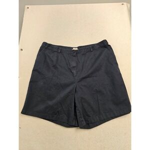 LL Bean Original Fit Navy Blue Cotton Twill Shorts Womens Plus Size 24W Regular